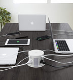 Automatic Pop up Outlet, Wireless Charger Power Strip Surge Protector Recessed Outlet, 4 AC Plug + Type-A and Type-C USB Port Outlets for Countertop Kitchen Island Conference Workbench, ETL Listed