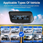 Masoll Tire Pressure Monitoring System, RV/Trailler TPMS with Solar Charging & Auto Calibration, M13 LCD Display tpms 4 sensors (0-87PSI)