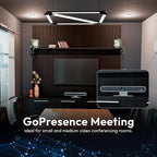 GoPresence 4K Ultra HD Meeting Bar – All-in-One Video Conferencing System with 120° Wide-Angle Lens, 6 Mics with 20ft Pickup Range, Dual Speakers, Plug-and-Play USB for Zoom/Teams/Meet – Medium Rooms