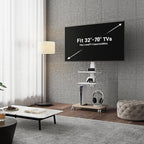 FITUEYES Rolling TV Stand, Mobile TV Cart on Wheels for 32-65 70 Inch Flat Screen TVs, Tall Floor TV Stand with Swivel Mount, Corner TV Stands for Bedroom, Living Room, Home Office,Small Dorm, White