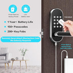 Keyless Entry Keypad Smart Door Lock with Handle & Knob – Digital Deadbolt for Front, Bedroom, Office & Interior Doors, App Control for Airbnb, Guests & Kids, Easy DIY Install (No Fingerprint)