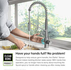 KRAUS Oletto Touchless Sensor Commercial Pull-Down Single Handle Kitchen Faucet with QuickDock Top Mount Assembly in Spot Free Stainless Steel, KSF-2631SFS