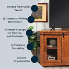 Martin Svensson Home Omaha Solid Wood TV Stand, 65", Honey Tobacco