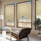 COOLWINDS Motorized Blinds with Remote Cordless Automatic Motorized Shades Custom Blinds for Windows Smart Curtains Compatible with Alexa Google Home(Light Filtering Linen Soft Dunes,W22 x H72in)