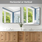 36x40 Inch Silver Bathroom Mirror, Metal Framed Silver Rectangle Mirrors, Rounded Rectangular Vanity Mirror, Wall Mounted Mirrors for Living Room Bedroom Entryway Hangs Horizontal or Vertical