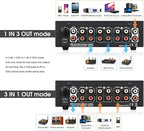 Douk Audio L3 RCA Audio Switch 1 in 3 Out & 3 in 1 Out, 3 Channel Switcher Selector Box with Remote Control & VU Meter & Bypass for PC, Amplifier, Speaker