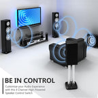 Pyle 4 Channel High Power Stereo Speaker Selector with Volume Control - Rugged and Durable Housing Construction, Cabinet Heat Sink, Plug and Play Easy Install - PLSHVC412
