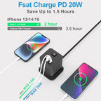 Power Strip with USB C Ports, FDTEK Power Cube with USB C, PD 20W Fast Charge Power Cube with 4 Outlets and 3 USB, 10FT Flat Plug Power Strip for Home, Office, Dorm Room Essentials