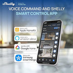 Shelly Smart Plug, WiFi, Bluetooth, Zigbee, Matter Outlet with Power Metering, Works with HomeKit, Google Home, Alexa, Home Assistant, Smart Socket, Easy Setup, Remote Control, Plug US Gen4 Black UL