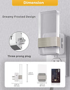 L LOHAS LED Night Light, Night Lights Plug Into Wall, Decorative Nightlight with Light Sensor, 0-100LM Dimmable Nightlights, Daylight Wall Sconce-Style Acrylic Nitelight for Bathroom, Hallway,Gift