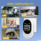 LSENLTY Portable Carbon Monoxide Detector with Battery, 2.7 Inch Large Screen Plug-in CO Detector, Lsenlty 3-in-1 Portable CO Detector (Temp and Hum), with Remind Function for RVs, Hotels, Travel