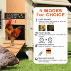 Asfrost Automatic Chicken Coop Door Solar Powered Automatic Chicken Door with Timer & Light Sensor, Anti-Pinch, Durable Aluminum Auto Chicken Door, Charge with 7W Solar Panel & USB - Orange
