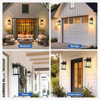 VIANIS Large Motion Sensor Outdoor Lights 2 Pack, Dusk to Dawn Outdoor Lighting with Water Glass, Easy-Install Aluminum Waterproof Hardwired Exterior Lights for Porch, Garage, Front Door