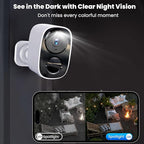 2025 Upgraded 2K Wireless Security Camera with 64G SD Card, Free Cloud Storage, 1-6 Month Battery Life, AI Motion Detection, Spotlight, Siren Alarm, 2-Way Audio, Waterproof WiFi Surveillance Camera