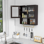 Wall Mounted Bathroom Storage Cabinet Medicine Cabinet with Acrylic Doors & Towel Bar Adjustable Shelves for Bathroom, Laundry Room, Bedroom, Enterway