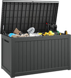 NUNU LAB 270 Gallon Large Resin Deck Box, Waterproof Outdoor Storage Box, Lockable Storage Bin for Patio Furniture, Garden Tools, Pool Accessories, UV-Resistant & All-Weather, Black