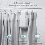 Takkicept Automatic Curtain Opener Electric: Smart Remote Control Closer｜Long-Lasting Battery/Type-C｜No Drill for 8-40mm Roman Rods/T-Tracks & U-Rails｜Quiet Motor Robot for Bedroom/living room