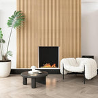 Art3d 4 Pc 96"x5.7" Wood Slat Wall Panel for Interior, Ceiling and Decoration, Semi-Cylinder Design, 15.2 SqFt