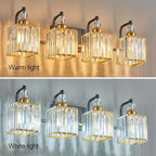 BBLLWJ Black and Gold Bathroom Lights Fixture 4-Light Bathroom Light Gold Brushed Brass Finish Crystal Vanity Light Fixtures Modern Bathroom Light Fixtures Over Mirror