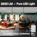 NUWATT 1x2 FT LED Flat Panel, 5CCT 2700K/3000K/3500K/4000K/5000K Selectable, 2000LM, 22W, Internal Driver, Dimmable, 120V, CRI90, 1 x 2 Surface Mount Panel, 12x24 Flush Mount LED Light, 1" Inch Thin