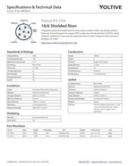 Voltive 18/6 Shielded Low Voltage Wire, Riser CL3R, Black, 500ft - 18AWG, 6 Conductors, Overall Shield, Stranded Bare Copper, UL Listed - V-1256-2