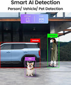 Loocam Camera for Home Security, POE Security Camera System with 4pcs Pan & Tilt Camera for Indoor Outdoor, Person/Vehicle Detection, Color Night Vision, 4K 8CH NVR 2TB HDD Included, Plug & Play