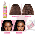 Edge Control Wax Strong Hold Non-greasy Hair Styling Gel - Edge Wax No Flaking Edge Control for Black Hair Edge Wax for Women Rose&Black Castor Oil for Hair Growth Edge Brush Hair Braid Bonnet