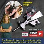 Stinger Metal Portable Door Lock for Travelers — Hotel, Apartment, and Home Door Stopper Security with Built-in Glass Breaker & Seatbelt Cutter, Ideal Travel Safety Lock for Women and Families