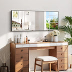 Black Bathroom Mirror for Wall, 20x48 Inch Rectangle Mirror with Metal Frame, Modern Vanity Mirrors for Bathroom Living Room, Entryway Hangs Horizontal or Vertical