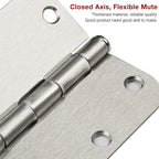 30 Pack Satin Nickle Door Hinges Brushed 3.5 Inch Interior Rounded 5/8" Radius 3-1/2" Flat Iron Hinge Hardware House Bifold Table Farmhouse Bedroom Office Living Room Decor 3½" Accessories for Doors