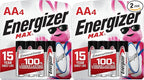 Energizer AA Batteries, Max Double A Battery Alkaline, 4 Count (Pack of 2)