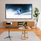 LEORFI Projector Stand Tripod, Laptop Tripod Stand, Foldable Portable Projector Floor Mount, Height Adjustable from 17.7" to 45.2", with Folding Plate, Capacity 22lb, for Outdoor Movies, Home, Office
