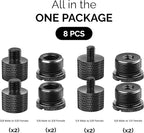 IXTECH Mic Stand Adapter Set 8 pieces Metal Microphone Stand Screw Thread Adapter 5/8 Female to 3/8 Male 3/8 Female to 5/8 Male 5/8 Female to 1/4 Male 1/4 Female to 5/8 Male Tripod Adapter
