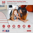 LuxHeat 140sqft Floor Heating Cable Kit - 240v Infloor Heat System - Heated Flooring System Includes UDG4 Programmable Thermostat w/GFCI, Heating Cable, Strapping, Floor Sensor & Alarm