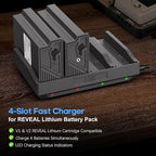 Fulpower 4-Slot Lithium Cartridge Charger - Replacement Battery Charger for TACTACAM Reveal Lithium Cartridge Charger Ultra/X/XB/XPro Trail Cameras - Fast Charging, LED Indicators, Durable Design