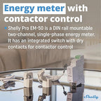 Shelly Pro EM 50A | Wi-Fi & LAN Energy Meter with Contactor Control | DIN-Rail | Home Automation | Bluetooth Gateway | Compatible with Alexa & Google Home | No Hub Required | Power Monitoring