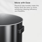 EKO Urban 32 Gallon Round Black Stainless Steel Open Top Waste Bin, Tall Commercial Trash Can for Indoor/Outdoor, Extra Large Metal Garbage Bin for Office, Restaurant, Restroom,120L