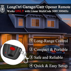 2-Pack 300MHz 10 dip Switch for Multicode Garage Gate Door Opener Remote Control, Replacement for 3089,3070,3060,308911,MCS308911,MCS306010,MCS3070 Gate Clicker with Keychain.