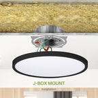 ASD LED 12" Round Flush Mount Ceiling Light Fixture, Low Profile Surface Lighting | 5CCT, Dimmable, Ultra-Thin, ETL Listed | 24W 1900LM 2700-6000K 120V | Kitchen, Bedroom, Hallway Lamp | Black, 4 Pack