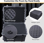 Lykus HC-7240 Large Waterproof Hard Case with Wheels and Customizable Foam, Interior Size 28.3x21.6x15.6 inch, Suitable for cameras, lenses, electronic equipment and more
