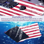 American Flag XXL Extended Mouse Pad, Laptop Pad, Waterproof, Non Slip, Gaming Office and Home Stitching Edge Table Pad 35.4 x 15.7 x 0.12 Inches