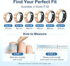Smart Ring Health & Fitness Tracker for Men & Women, Heart Rate, SPO₂, Sleep & Activity Monitoring, IP68 Waterproof, Long Battery Life, Family Care Mode, No Subscription Fee (Rose Gold, 12)