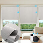ZSTARR Motorized Smart Blind for Window,Automatic Blackout Roller Shade Compatible, with Remote Control, Child Safety Rechargeable Battery Blind with Valance,Customize (Buff Colour)