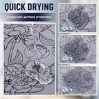 Teenyyou 1 Pcs 26" x 18" Dryer Top Protector Mat, Washer and Dryer Topper, Non Slip Waterproof Machine Cover Dust Proof Quick Drying Topper Pad for Laundry and Kitchen (Peony)