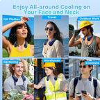 Portable Neck Fan - Rechargeable Personal Fan with Neck Brace, 5 Speeds, All-Around Cooling, Hands-Free Bladeless Lightweight Quiet Neck Fans That Blow Cold Air Gift for Women/Men, Hot Flashes, Travel