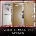 PrimeWare DC-300 Automatic Adjustable Door Closers for Home | Soft Close, No Slam | Residential and Commercial Door Closer | Level 3 | for Doors Weighing 90-140 lbs | Hydraulic Door Spring - White