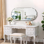 GLASHOM Beveled Edge Frameless Bathroom Mirror, Oval Wall Mirror for Over Sink, 20" x 40" Modern Decorative Vanity Mirror for Bedroom, Living Room,Entryway, Hanging Mirror Horizontal or Vertical