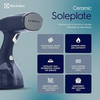 Electrolux Steamer for Clothes, LX15003 Portable Handheld Fabric and Garment Steamer Iron Press Wrinkle Remover with Lint Remover & Fabric Brush – Blue