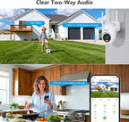 Anakk Outlet Powered Outdoor Security Camera with SD Card, 2.4Ghz/5Ghz WiFi Home Camera, Night Color, 2 Way Audio, 24/7 Recording, Human Detection, Cam for Baby/Nanny/Pet, Waterproof, No Monthly Fee