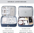 mygreen Electronic Organizer Travel Cable Organizer Bag for Hard Drives, Cables, Charger, Phone, USB, SD Card Dark Blue